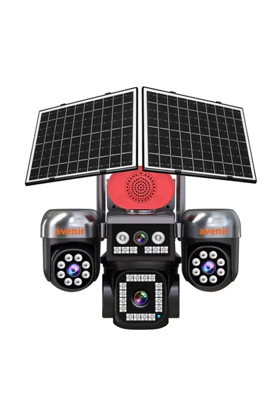 12MP PT Speed Dome AV-S446 4-kameralı 4G Solar Kamera