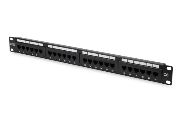 DIGITUS 1U 24port Cat6 Utp Bakır Patch Panel DN-91624U-CR ürün görseli 1