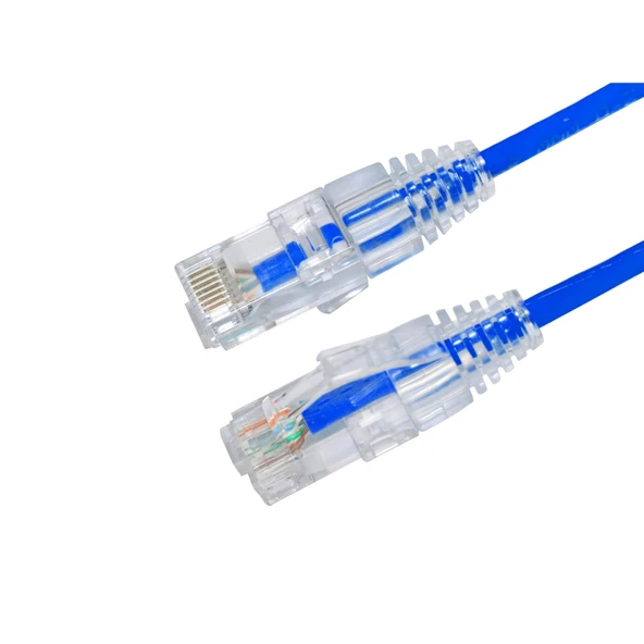 AGER 0.15metre CAT6 Utp Slim AWG28 AC-602-0015/B Mavi LSZH Patch Kablo (10'lu Paket) ürün görseli 1