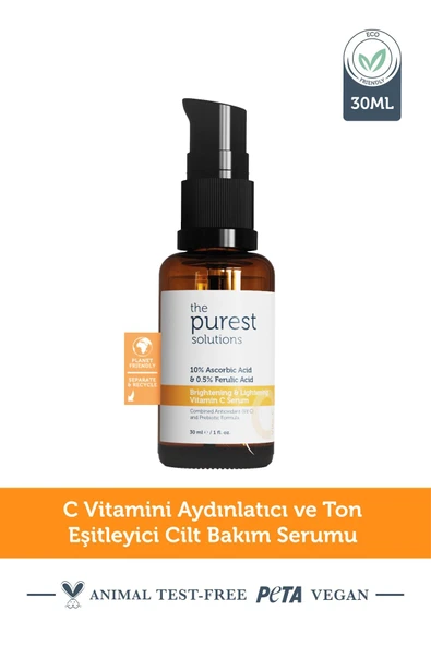 The Purest Solutions C Vit Aydınlatıcı Ve Ton Eşitleyici Bakım Serumu 30 ml %10 Ascorbic Acid & Ferulic Acid %0,5 ürün görseli 1