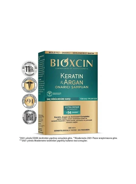 Bioxcin Şampuan Keratin Argan Onarıcı 300 ml ürün görseli 1