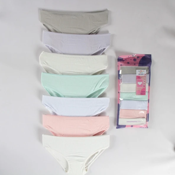 Kız Çocuk 7'li Modal Slip Külot  ELM-S-44 ürün görseli 1
