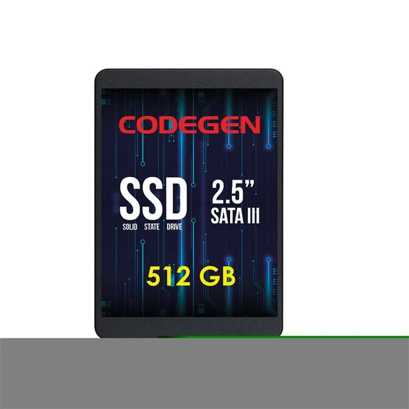 Codegen Cdg-512Gb-Ssd25 2.5" 512Gb (520/480Mb/S) Sata Ssd Disk (7Mm) ürün görseli 1