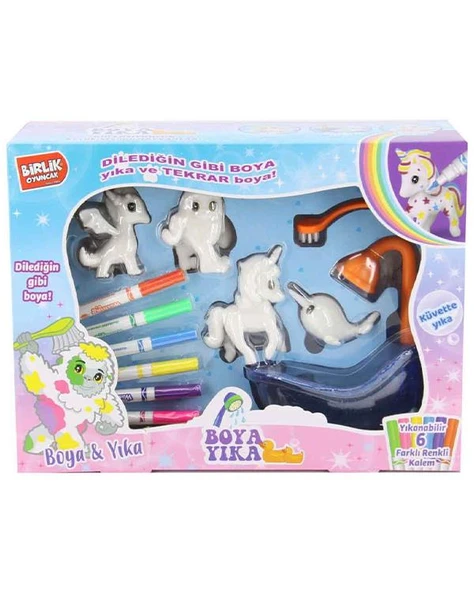 Birlik Grafiti Yıkanabilir Boyanabilir Unicorn Seti ürün görseli 1