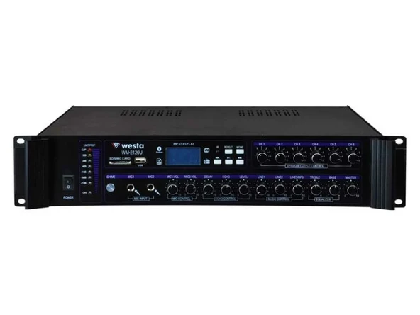 WESTA WM-2120U 120W 100V 6-bölgeli Mikser Amfi ürün görseli 1