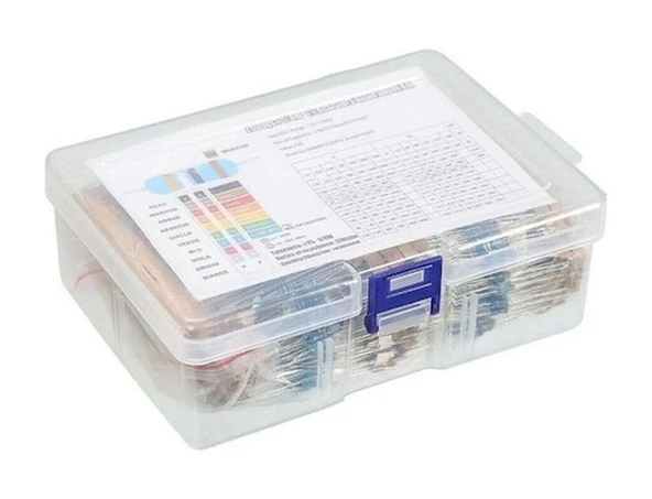 2600 Parça 1/4W Metal Film Direnç Seti %1 Tolerans 130 Çeşit Şeffaf Kutulu ürün görseli 1