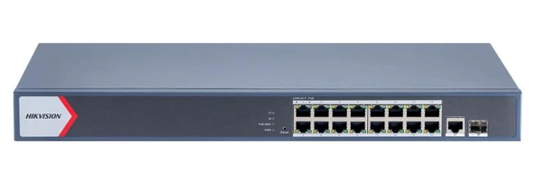 HIKVISION 16port PoE 230w 1-SFP 1-Uplink Gigabit Yönetilebilir Switch DS-3E1518P-EI/M ürün görseli 1