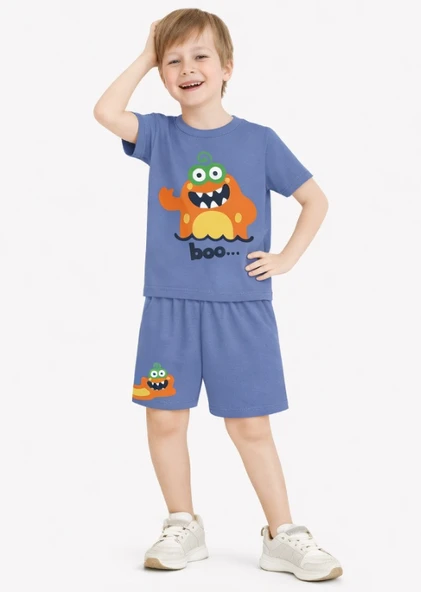 Erkek Çocuk Şortlu Yazlık Pijama Takımı  NBK-7252 ürün görseli 1