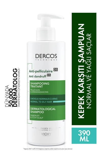 Vichy Dercos Anti-Dandruff Şampuan Kepek Karşıtı Normal ve Yağlı Saçlar İçin 390 ml ürün görseli 1