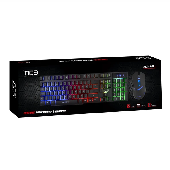 INCA IKG-448 Kablolu USB Q Trk Siyah Gaming Klavye - Mouse Set ürün görseli 1