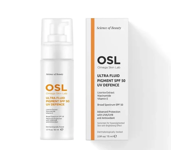 Osl Omega Skin Lab Ultra Fluid Pigment Lekeli Ciltler için SPF 50 UV Defence 50 ml ürün görseli 1