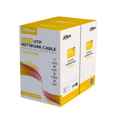 DAHUA 305metre CAT6 Utp 23AWG Siyah Saf Bakır Kablo (PE) DH-PFM920-6UN ürün görseli 1