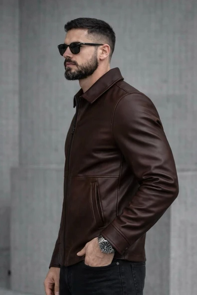 Trend Basic Deri Ceket - Resim 4