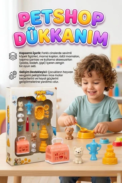 Petshop Dükkanım İnteraktif Oyun Seti - 13 Parça Köpek Figürleri ve Aksesuar Dünyası ürün görseli 1