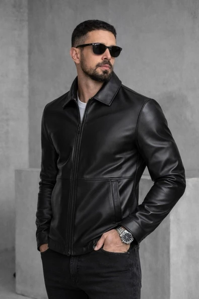 Trend Basic Deri Ceket - Resim 5