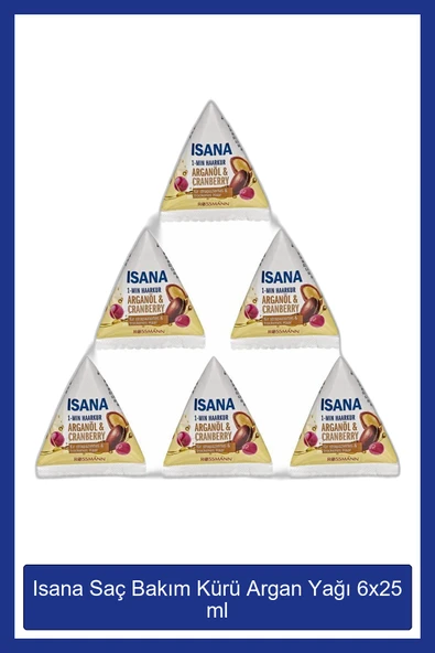 ISANA ISANA Rossman Saç Bakım Kürü Argan Yağı 25ml × 6 Adet ürün görseli 1