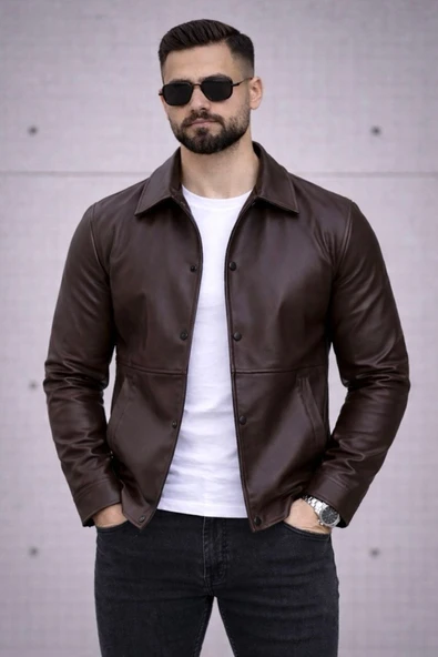 Trend Basic Deri Ceket - Resim 12