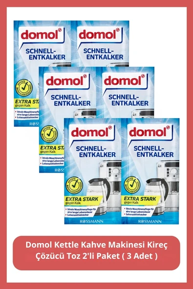 DOMOL DOMOL Kettle Kahve Makinesi Kireç Çözücü Toz 2'li Paket ( 3 Adet ) ürün görseli 1