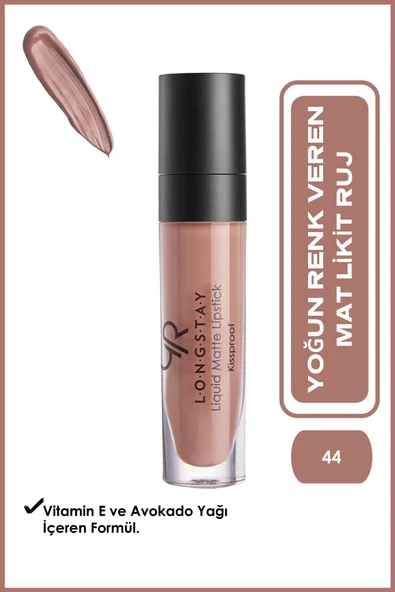 Golden Rose Golden Rose Longstay Liquid Matte Lipstick No: 44 - Bulaşmayan Kalıcı Likit Mat Ruj ürün görseli 1