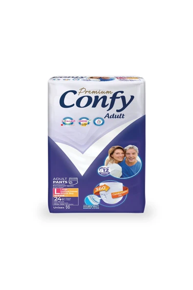 Confy Adult Confy Adult Premium Yetişkin Külot Bezi Large 24 Adet ürün görseli 1