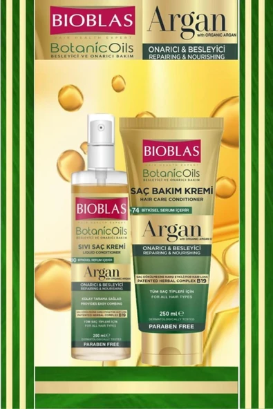 Bioblas Bioblas Argan Sıvı Saç Kremi 200 Ml &argan Saç Bakım Kremi 250 Ml ürün görseli 1