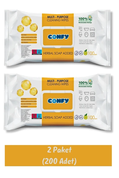 Confy Confy Yüzey Temizlik Havlusu ve Mendili – Arap Sabunu Kokulu (2 Paket x 100 Yaprak) ürün görseli 1