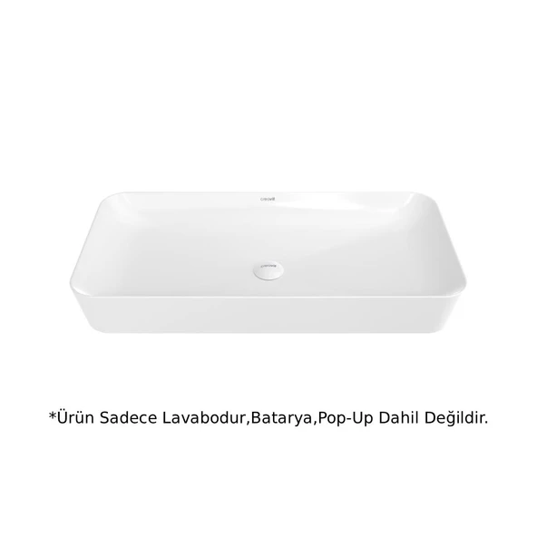 Creavit UL080 Ultra Dikdörtgen Tezgah Üstü Çanak Lavabo 80 CM Beyaz ürün görseli 1