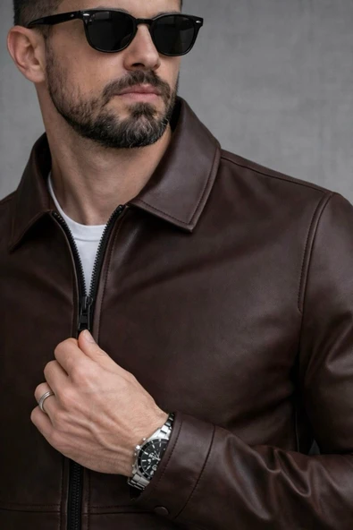 Trend Basic Deri Ceket - Resim 3