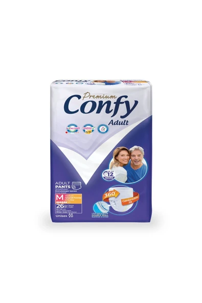 Confy Adult Confy Adult Premium Yetişkin Külot Bezi Medium Orta Boy 26 Adet ürün görseli 1