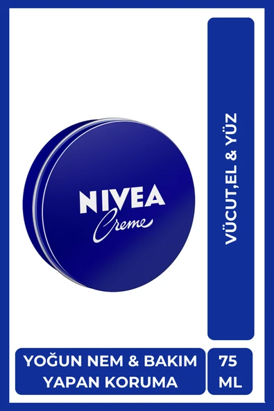 NIVEA NIVEA Nemlendirici Creme 75ml, Yoğun Nemlendirici, Bakım Yapan Koruma,Eucerit, Yumuşak Cilt, El Yüz Vücut ürün görseli 1