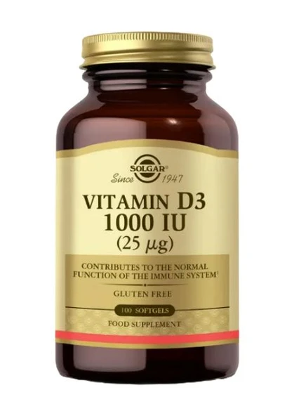 Solgar Vitamin D3 1000 IU 100 Tablet ürün görseli 1