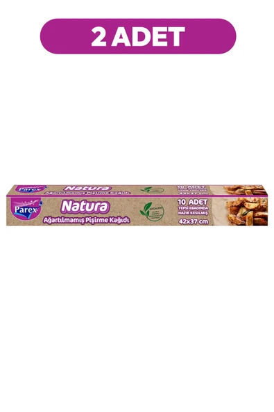 Parex Parex Natura Ağartılmamış Hazır Kesilmiş Pişirme Kağıdı 10 Adet 42x37cm 2 Paket ürün görseli 1