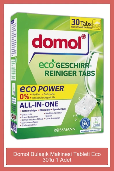 DOMOL DOMOL Bulaşık Makinesi Tableti Eco 30'lu 1 Adet ürün görseli 1