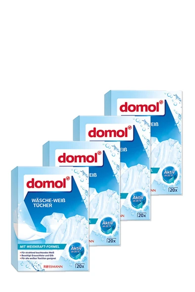 DOMOL DOMOL Beyazlatıcı Çamaşır Mendili 20'li (4 Adet) ürün görseli 1