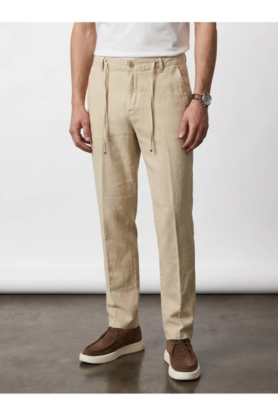 Old Money Keten Jogger Pantolon - Resim 2