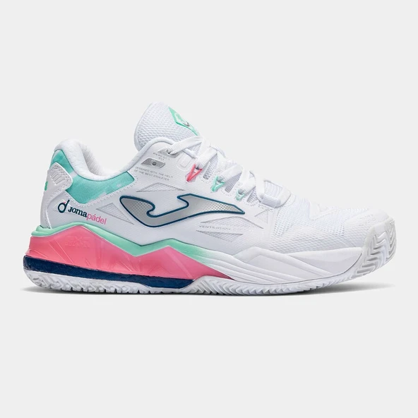 Joma TSPILS2602OM Spin Kadın Padel Ayakkabısı Beyaz/Pembe ürün görseli 1
