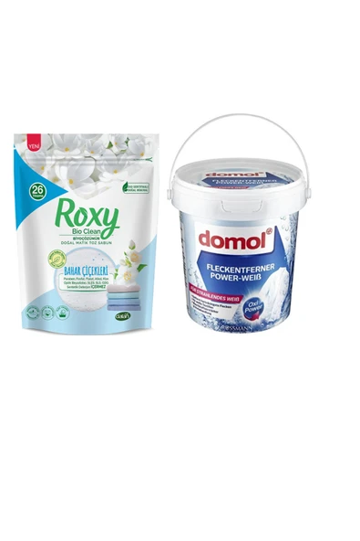 DOMOL DOMOL Beyazlara Özel Leke Çıkarıcı Toz Oxi Güç 750 g  Bio Clean Doğal Bahar Çiçekleri 800 g ürün görseli 1