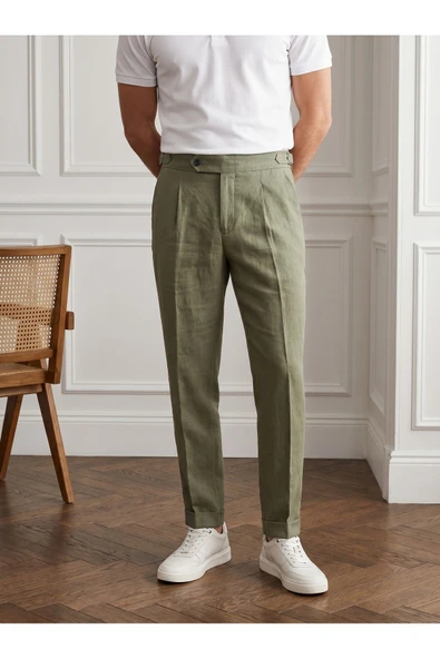Premium Keten Old Money Pantolon - Sade ve Şık ürün görseli 1