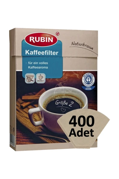 Rubin Rubin Kahve Filtresi 2 Numara (Küçük Boy) Naturel Kağıt 400 Adet ürün görseli 1