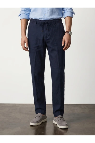 Old Money Keten Jogger Pantolon - Resim 6