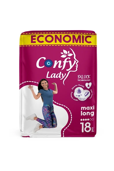 Confy Lady Confy Lady Maxi Long Hijyenik Ped Eko Paket 18 Adet ürün görseli 1