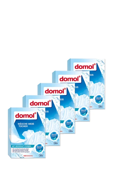 DOMOL DOMOL Beyazlatıcı Çamaşır Mendili 20'li (5 Adet) ürün görseli 1