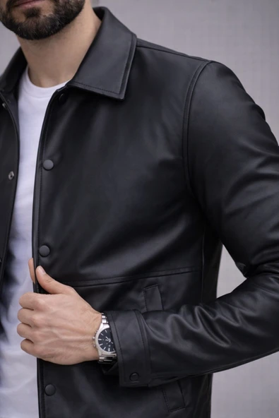 Trend Basic Deri Ceket - Resim 10
