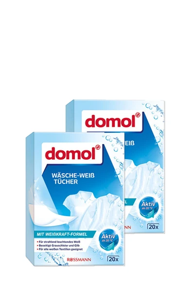 DOMOL DOMOL Beyazlatıcı Çamaşır Mendili 20'li (2 Adet) ürün görseli 1