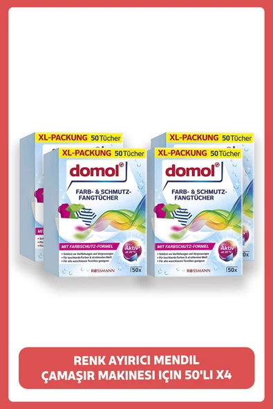 DOMOL DOMOL Renk Ayırıcı Mendil Çamasir Makinelerı Için 50'li X4 Adet ürün görseli 1
