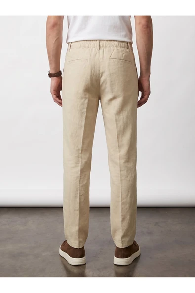 Old Money Keten Jogger Pantolon - Resim 4