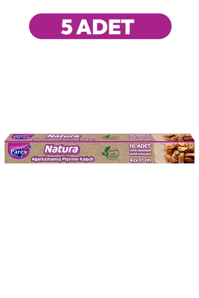 Parex Parex Natura Ağartılmamış Hazır Kesilmiş Pişirme Kağıdı 10 Adet 42x37cm 5 Paket ürün görseli 1