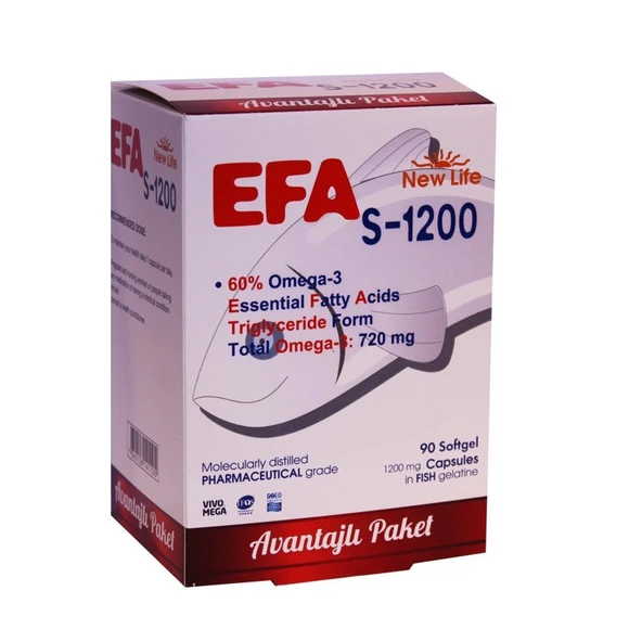 EFA S-1200 Balık Yağı İçeren Takviye Edici 90 Kapsül ürün görseli 1