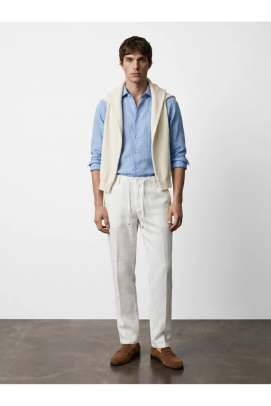 Old Money Keten Jogger Pantolon - Resim 10