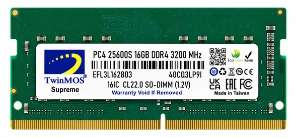 Twinmos 16 GB 3200 MHz DDR4 1.2V MDD416GB3200N Notebook Ram ürün görseli 1